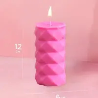 Свеча "Столб ромбики" 6х6х12 см, соевый воск, микс Свеча "Столб ромбики" 6х6х12 см, соевый воск, микс