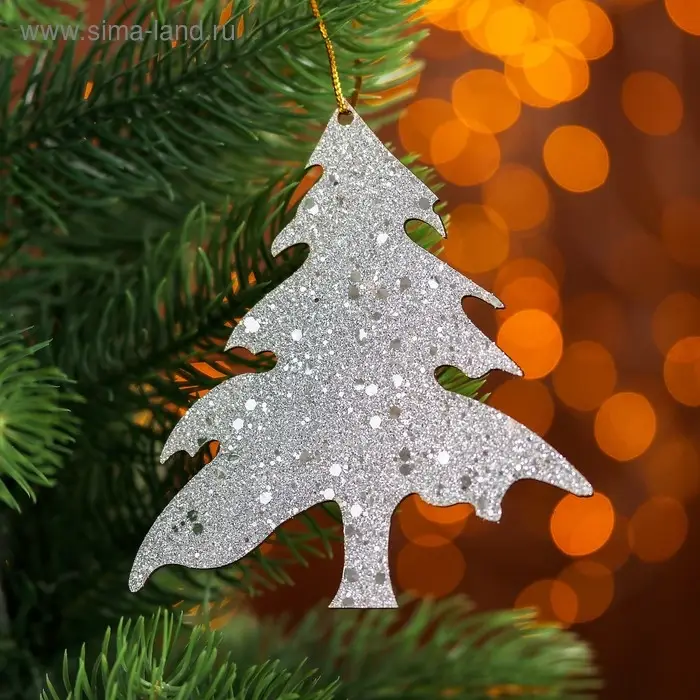 Елочная игрушка «Сверкающая ёлочка», односторонняя Елочная игрушка «Сверкающая ёлочка», односторонняя