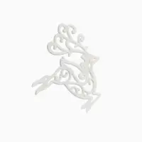 Ёлочные игрушки 2 шт. &laquo;Зимнее волшебство. Олень люкс&raquo; пластик, 11&times;11 см, белый