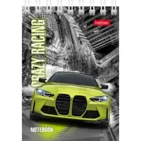Блокнот А7, 40 листов в клетку на гребне Hatber «Автопанорама», обложка мелованный картон, блок 65 г/м², МИКС 6 видов
