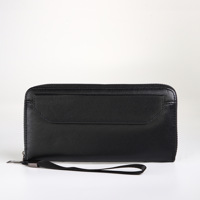 Портмоне-клатч мужской на молнии, цвет чёрный Портмоне-клатч мужской на молнии, цвет чёрный