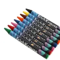 Восковые мелки 8 цветов, ErichKrause Kids Space Animals, трёхгранные