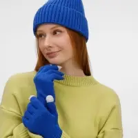 Перчатки сенсорные Spotti Senso, синие, размер S/M