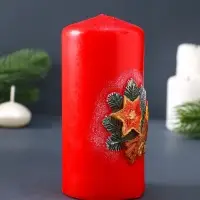 Свеча-цилиндр "Сочельник" 6х6х13 см