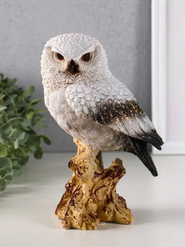 Фигура  Фигура "Сова на коряге" с глиттером, 22х14 см,
