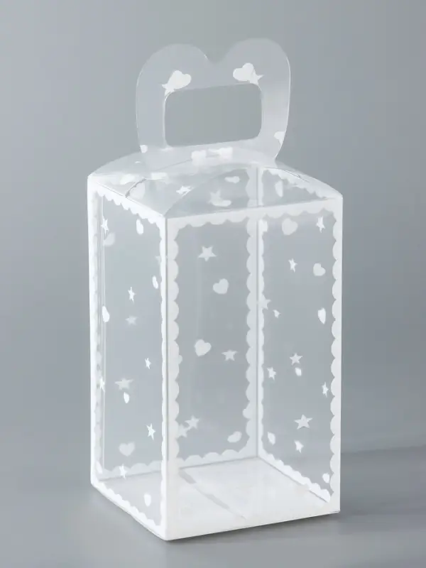 Складная прозрачная коробка из PVC, для упаковки подарков, &laquo;Сердце&raquo;, 12&times;7&times;7 см