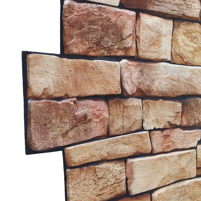 Стеновая панель ПВХ &laquo;Сланец песочный&raquo;, 980&times;498 мм, цвет коричневый