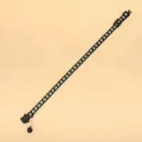 Ошейник кошачий &laquo;Душечка&raquo; светящийся, с бубенчиком, 30&times;1 см, полиэстер, черный