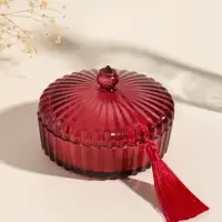 Ароматическая свеча в шкатулке &laquo;Красная&raquo;, 3 фитиля, роза, 13.3&times;13.3&times;9.5 см