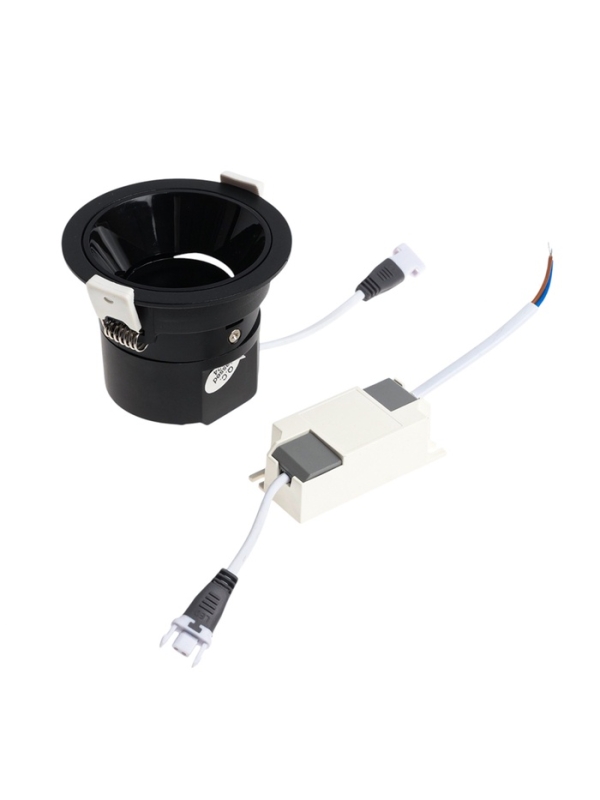 Светильник светодиодный встраиваемый, поворотный, 6Вт, 6500К, с драйвером, D75, черный Светильник светодиодный встраиваемый, поворотный, 6Вт, 6500К, с драйвером, D75, черный