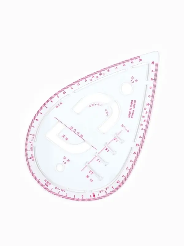 Лекало портновское метрическое &laquo;Капля&raquo;, с проймой, 20.5&times;13.3 см, s=0.5 мм, прозрачное