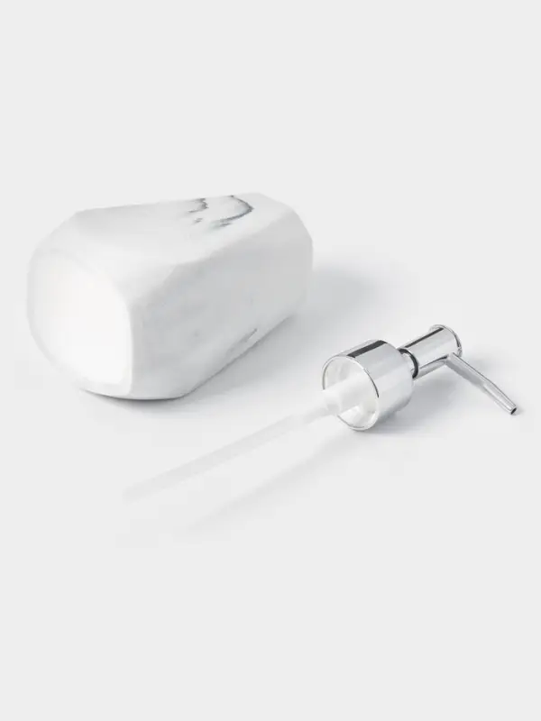 Аксессуары для ванной &laquo;Мрамор&raquo;, 4 предмета, дозатор 190 мл, мыльница, 2 стакана 290 мл, белые