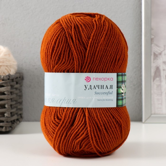 Пряжа Пряжа "Удачная" 50% шерсть, 50% акрил 250м/100гр (194-Рыжик)