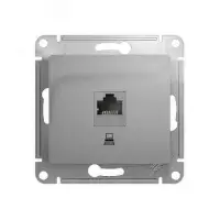 GLOSSA Розетка компьютерная RJ45 категория 5е в рамку алюминий