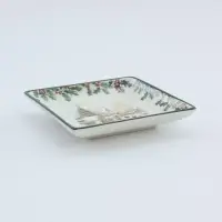 Блюдо сервировочное новогоднее Доляна &laquo;Праздник к нам приходит&raquo;, 15&times;15&times;3 см, доломит, белая, зелёная