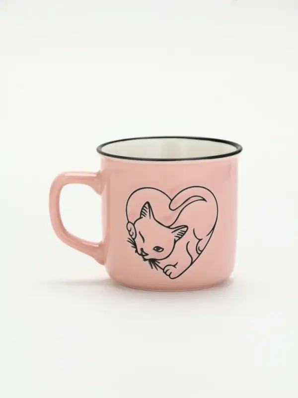 Кружка чайная керамическая &laquo;Котик&raquo;, 210 мл, ручная работа