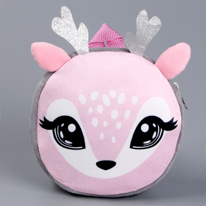 Рюкзак детский плюшевый, круглый «Оленёнок», 18 × 18 см Рюкзак детский плюшевый, круглый «Оленёнок», 18 × 18 см