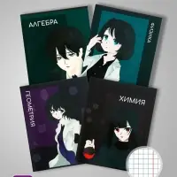 Набор предметных тетрадей Calligrata TOP &laquo;Аниме&raquo;, 10 предметов, 48 листов, со справочным материалом, обложка из мелованного картона