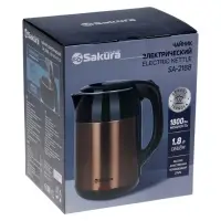 Чайник электрический Sakura SA-2168MGL, металл, 1.8 л, черно-коричневый