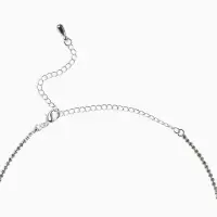 Набор 2 предмета: серьги, колье &laquo;Лёд&raquo;, загиб, белый в серебре, 40 см