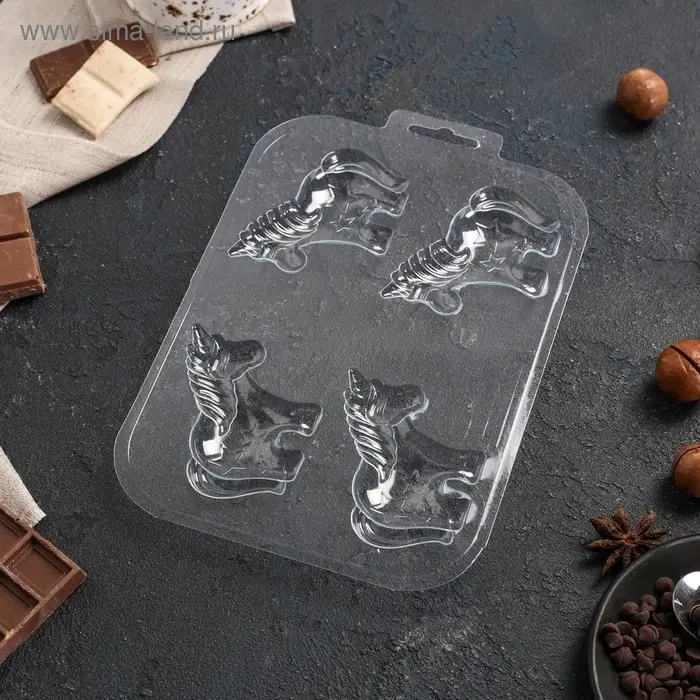 Форма для шоколада и конфет «Шоко-Единорог», пластик, прозрачная Форма для шоколада и конфет «Шоко-Единорог», пластик, прозрачная