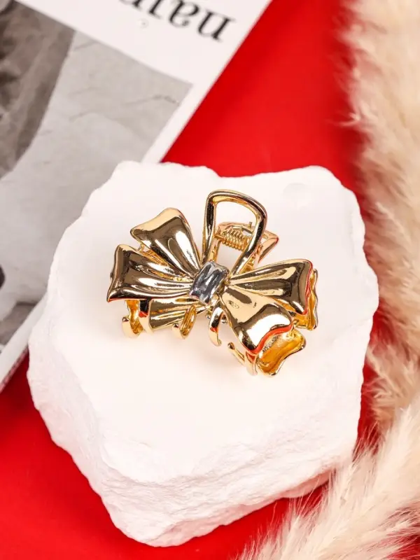 Крабик для волос &laquo;Хизер&raquo;, бант галант, 4.5 см, золотистый