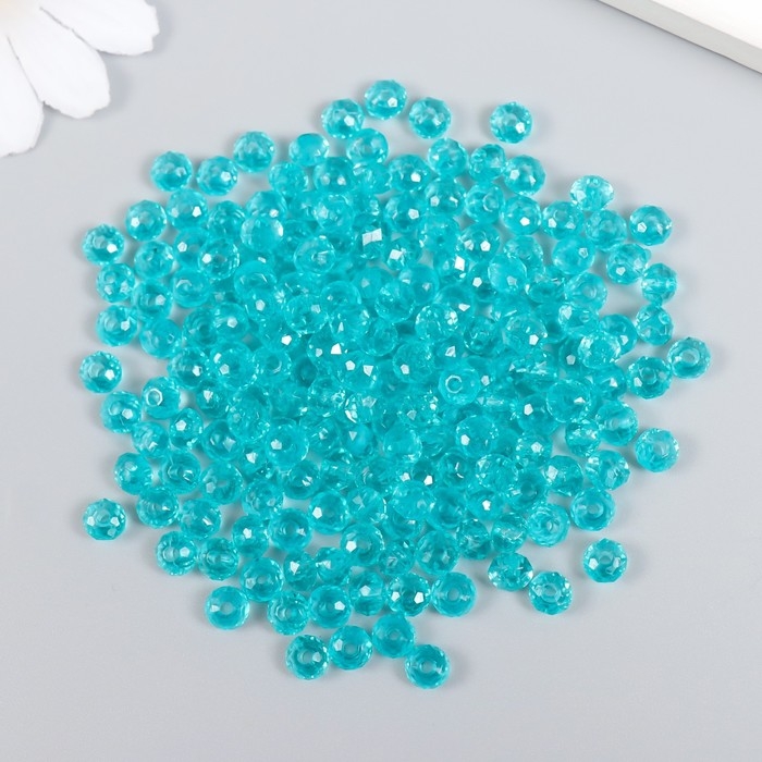 Бусины для творчества пластик Бусины для творчества пластик "Кристалл с гранями морская волна" набор 20 гр 0,4х0,6х0,6 см