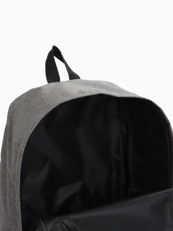 Рюкзак школьный на молнии, с карманами, однотонный, размер 29&times;12&times;39 см, серый