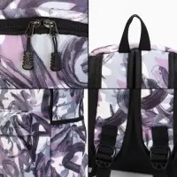 Рюкзак школьный на молнии, с карманами, с принтом, размер 30&times;13&times;42 см, сиреневый