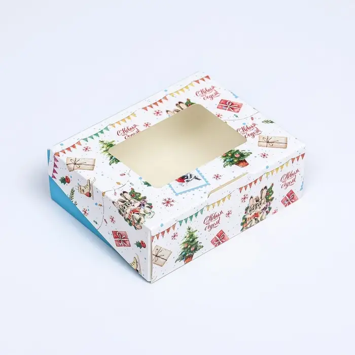 Коробка подарочная новогодняя складная «Открытка», 10×8×3.5 см