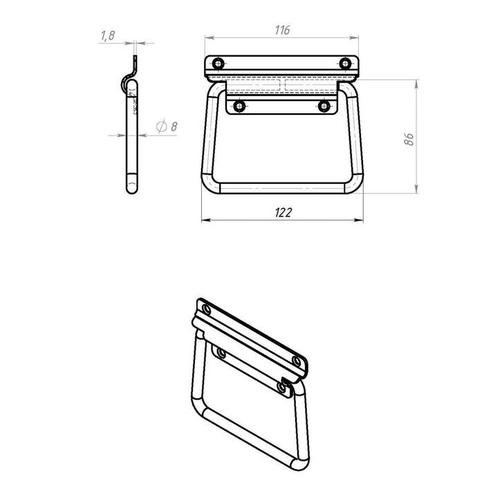 Ручка откидная №3, покрытие цинк ,50 шт Ручка откидная №3, покрытие цинк ,50 шт