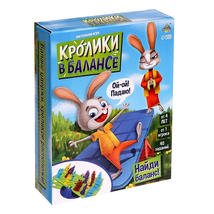 Настольная игра «Кролики в балансе», 1 игрок, 4+ Настольная игра «Кролики в балансе», 1 игрок, 4+