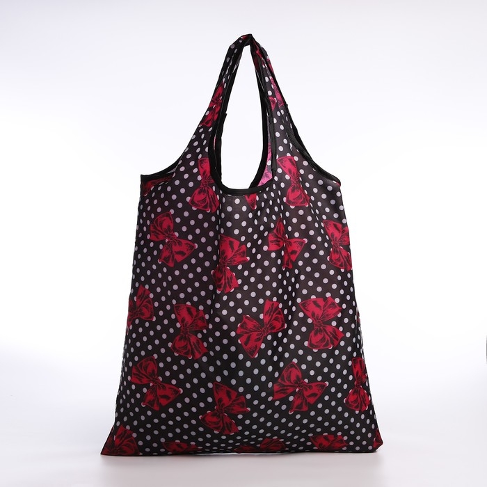 Сумка хозяйственная без застёжки, цвет чёрный/бордовый Сумка хозяйственная без застёжки, цвет чёрный/бордовый
