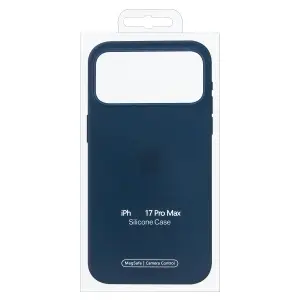 Чехол для iPhone 17 Pro Max Silicone Case 100% ORG (MagSafe + анимация NFC Clear) c LOGO Midnight