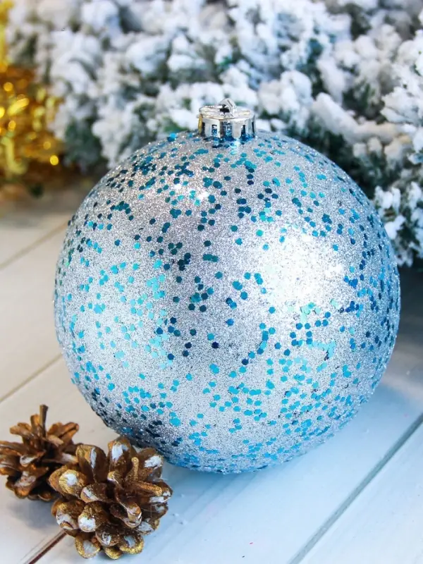 Ёлочный шар &laquo;Мега&raquo;, d=15 см, гигант, серебристо-голубой