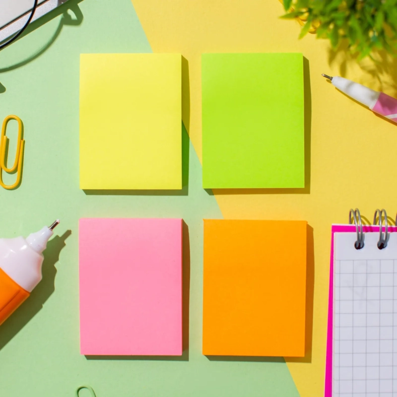 Стикеры Attache с клеев. краем 76х51, неон, оранж. 100л