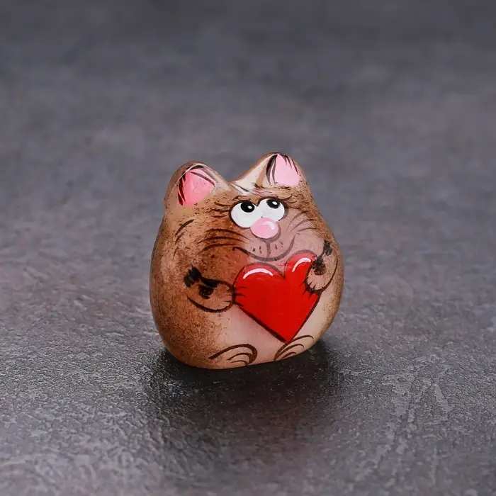 Фигурка &laquo;Котёнок Веня с сердечком&raquo;, 3.5&times;3 см, селенит