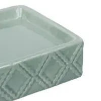 VETTA Мыльница, керамика, 11x9,5x3,5 см, ромбы, мятный