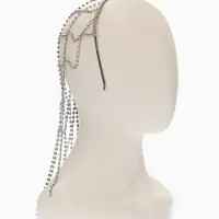 Украшение для волос "Паутина" 44см, цвет белый в серебре Украшение для волос "Паутина" 44см, цвет белый в серебре