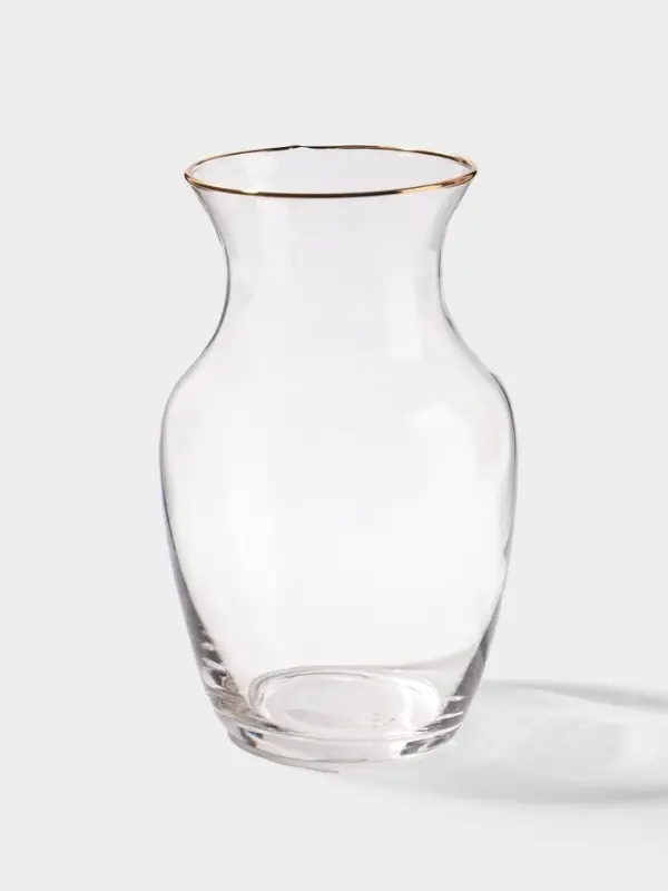 Ваза &laquo;Миа&raquo;, 20&times;10.5 см, стекло, прозрачно-золотая