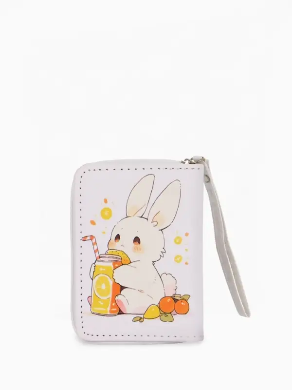 Кошелек дет 07-01-01 Июнь2532 заяц, 12*1,5*9 см, 2 отд+отд/молн, д/карт, белый