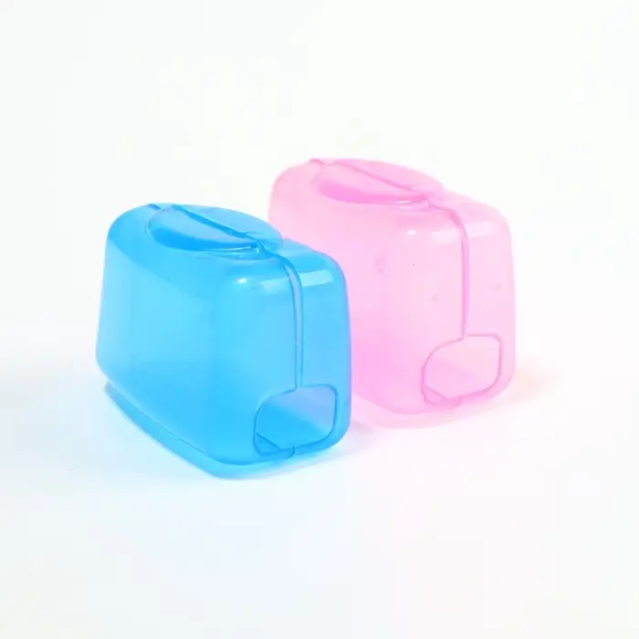 Колпачок - футляр для зубной щётки, набор - 2 шт., 3.8×2.2×1.8 см, розовый, голубой