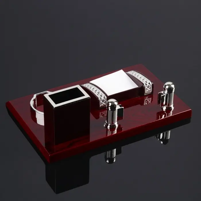 Набор настольный 4 в 1 с визитницей, МИКС