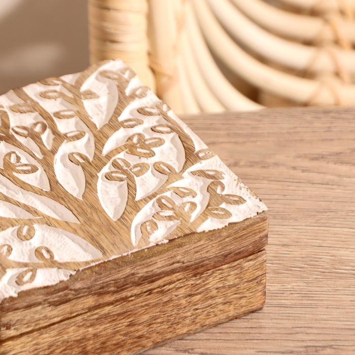 Шкатулка  Шкатулка "Цветущее дерево" дерево 14х14х6 см