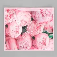 Пакет подарочный ламинированный, упаковка, &laquo;For you&raquo;, M 30&times;25.5&times;9 см