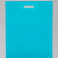 Пакет с вырубной усиленной ручкой ПВД, бирюзовый, 40&times;50 см, 45 мкм