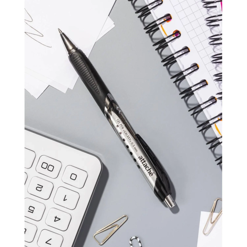 Ручка гелевая автомат.Galaxy,черн.корп,черный,манж