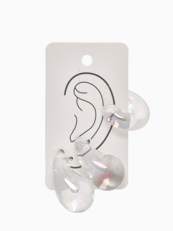 Набор серьги и каффы 3 шт «Нежность» капля, цвет разноцветный в серебре