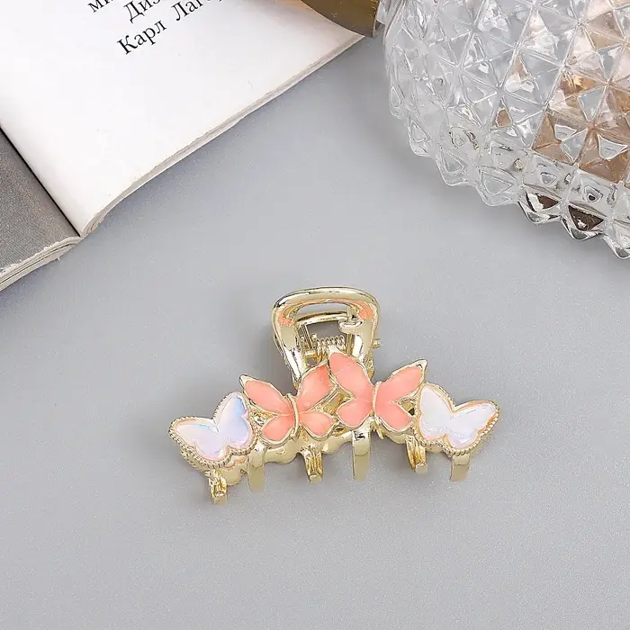 Крабик для волос &laquo;Хлоя галант&raquo;, бабочки, 4.5 см, золотистый