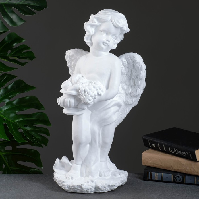 Фигура Фигура "Ангел с фруктами" белый 20х26х48см
